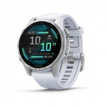 Garmin fenix 8 43mm AMOLED, ezüst, fehér szilikon szíjjal Garmin fenix 8 43mm AMOLED, ezüst, fehér szilikon szíjjal