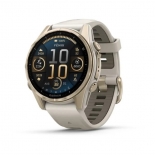 Garmin fenix 8 43mm AMOLED Sapphire, krémarany, homokkő/szürke szilikon szíjjal Garmin fenix 8 43mm AMOLED Sapphire, krémarany, homokkő/szürke szilikon szíjjal