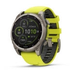 Garmin fenix 8 47mm SOLAR Sapphire, titanium, neonsárga/grafit szilikon szíjjal Garmin fenix 8 47mm SOLAR Sapphire, titanium, neonsárga/grafit szilikon szíjjal