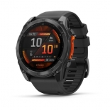 Garmin fenix 8 51mm AMOLED, s�t�tsz�rke, fekete szilikon sz�jjal